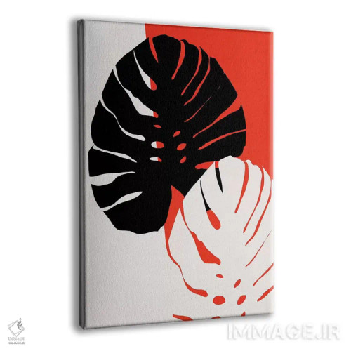تابلو مینیمال برگ های مونسترا اثر کوبیستیکا - نمای پرسپکتیو محصول