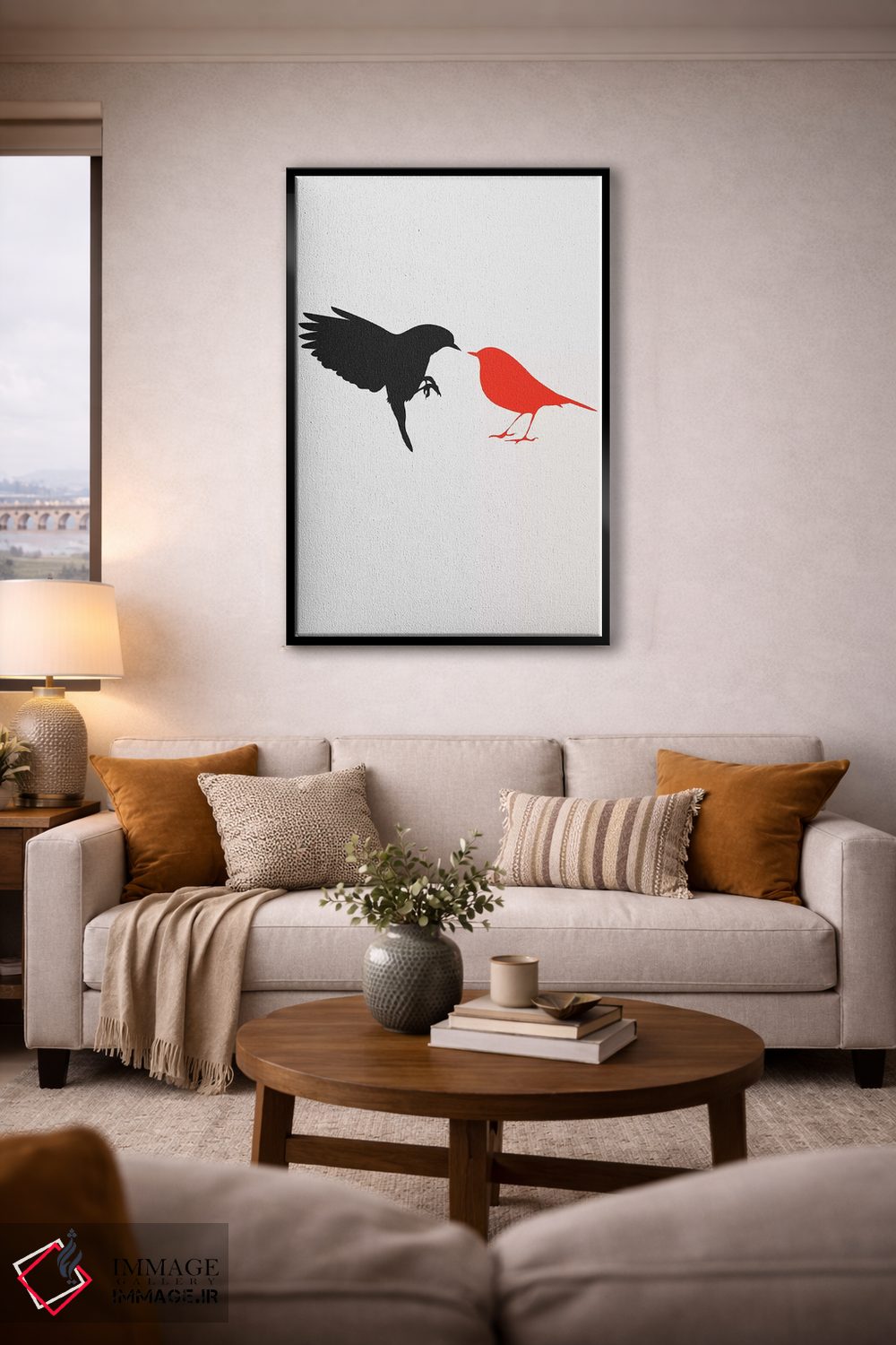 تابلو مینیمال مرغ عشق اثر کوبیستیکا - D5B