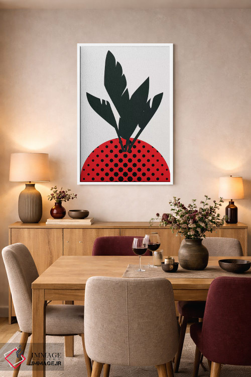 تابلو مینیمال توت فرنگی شاد اثر کوبیستیکا - D6W