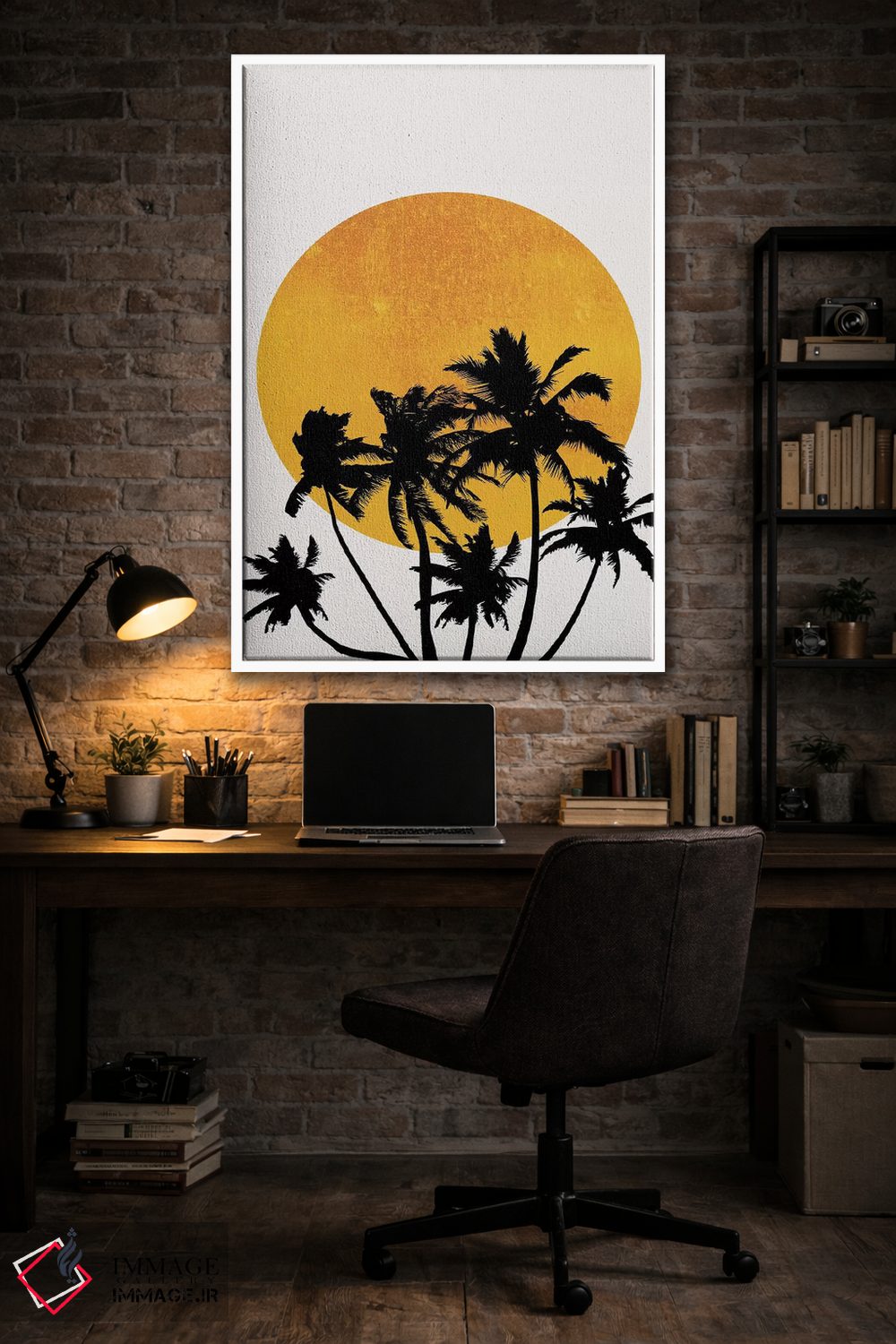 تابلو مینیمال غروب ساحل میامی اثر کوبیستیکا - D3W