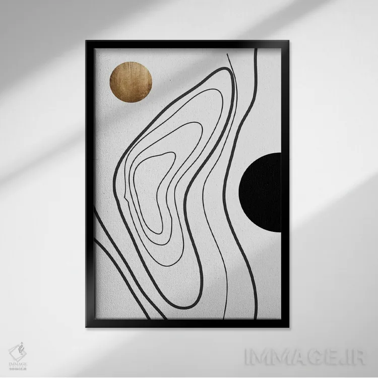 تابلو مینیمال جهان من اثر کوبیستیکا - نمای قابدار مشکی