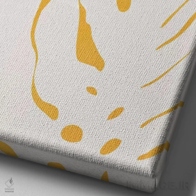 تابلو مینیمال برگ های مونسترا اثر کوبیستیکا - نمای نزدیک بافت بوم