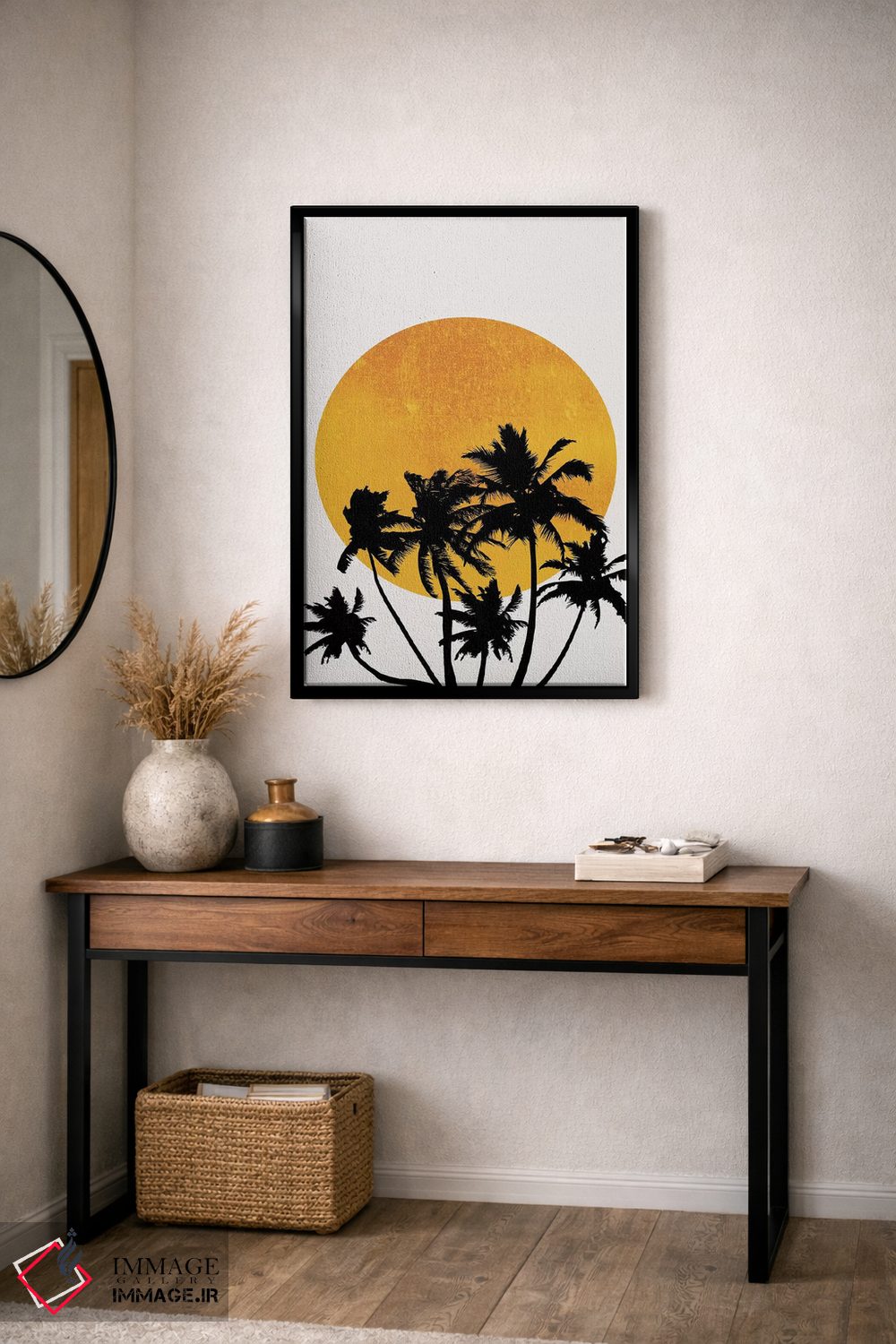 تابلو مینیمال غروب ساحل میامی اثر کوبیستیکا - D5B