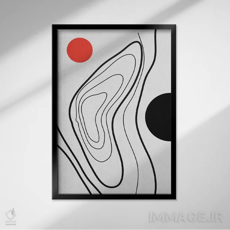 تابلو مینیمال جهان من اثر کوبیستیکا - نمای قابدار مشکی