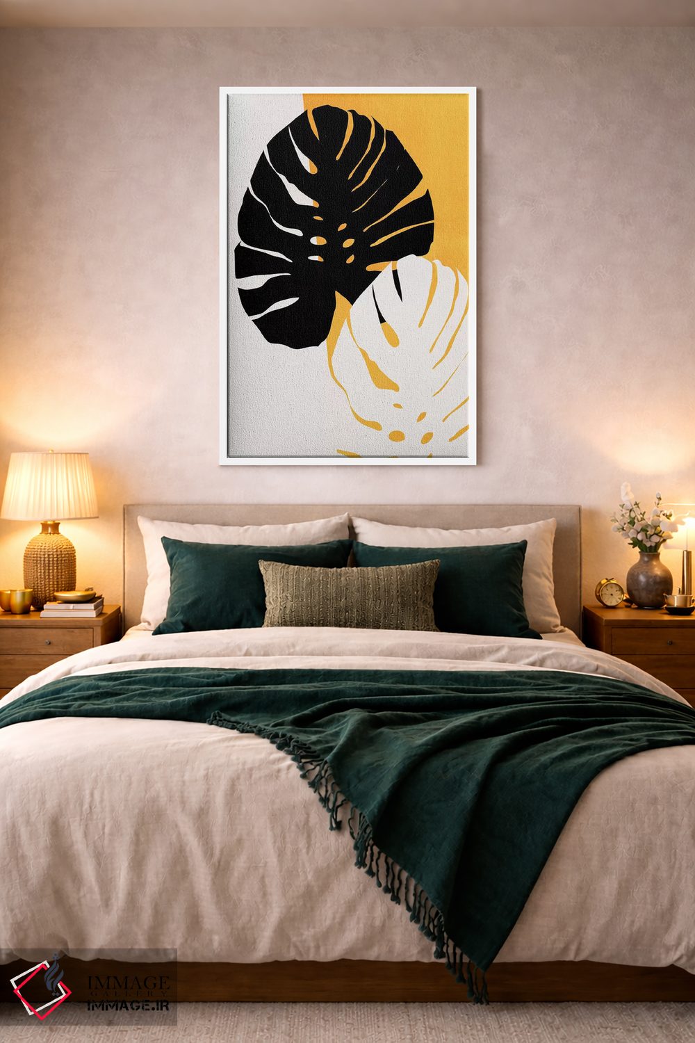 تابلو مینیمال برگ های مونسترا اثر کوبیستیکا - D2W