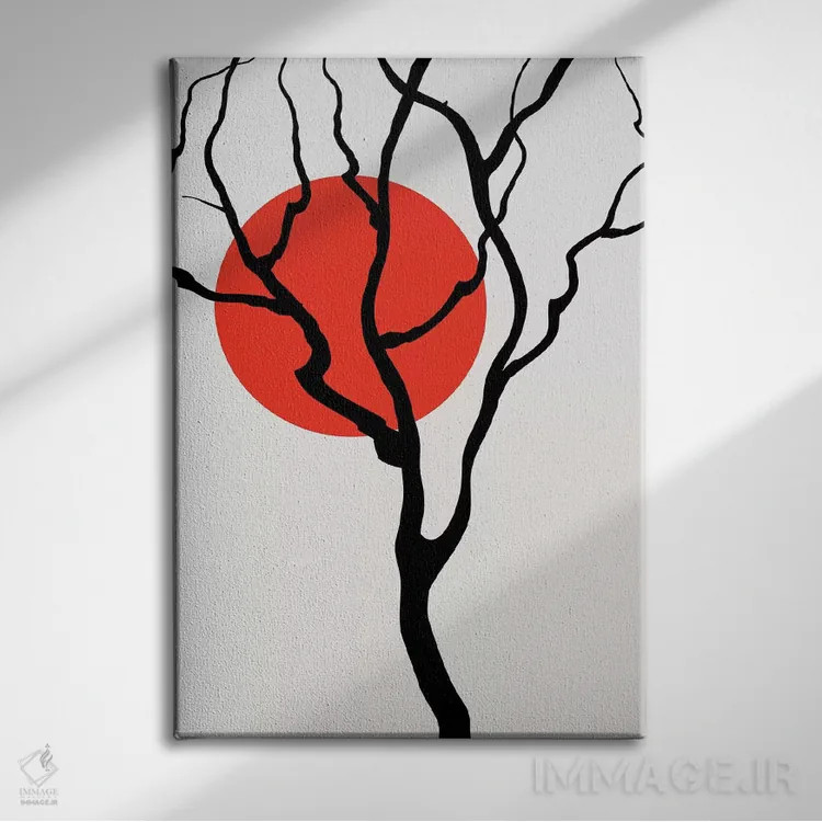 تابلو مینیمال رودخانه اسرارآمیز اثر کوبیستیکا - نمای روبهرو روی دیوار