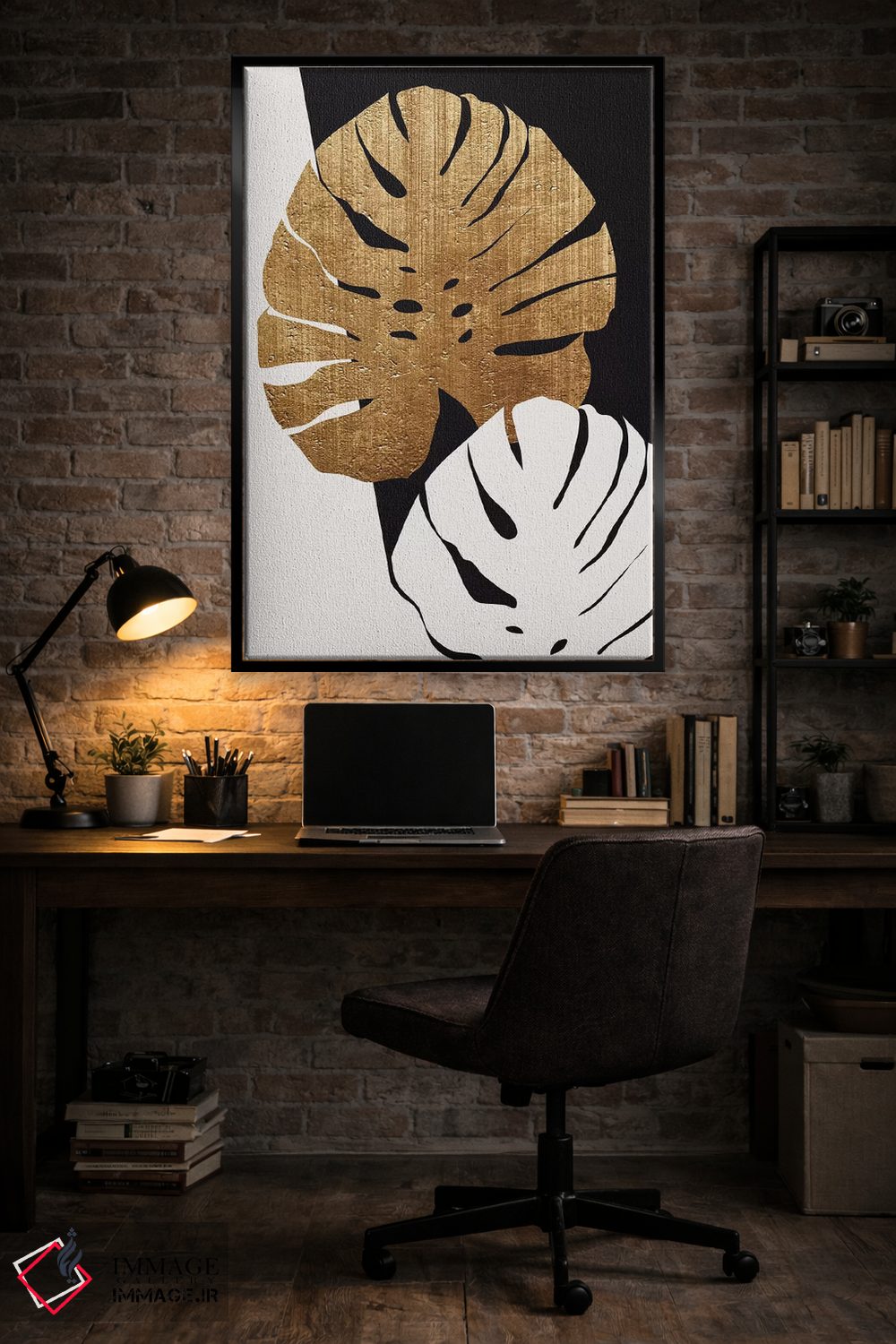 تابلو مینیمال برگ های مونسترا اثر کوبیستیکا - D3B