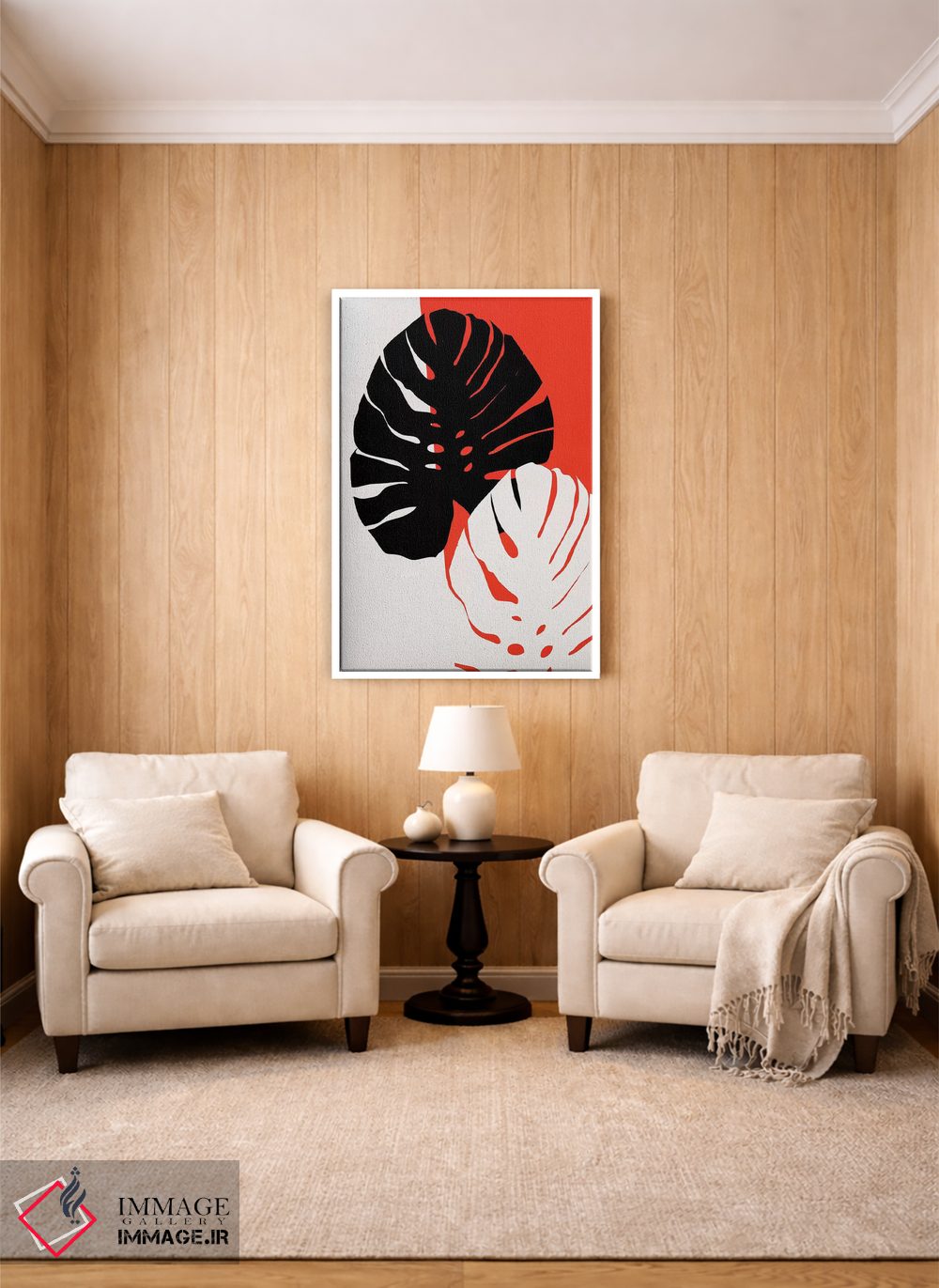 تابلو مینیمال برگ های مونسترا اثر کوبیستیکا - D2W