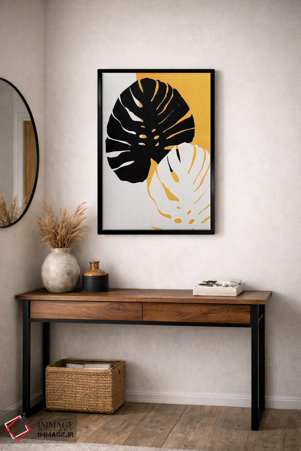 تابلو مینیمال برگ های مونسترا اثر کوبیستیکا - D5B