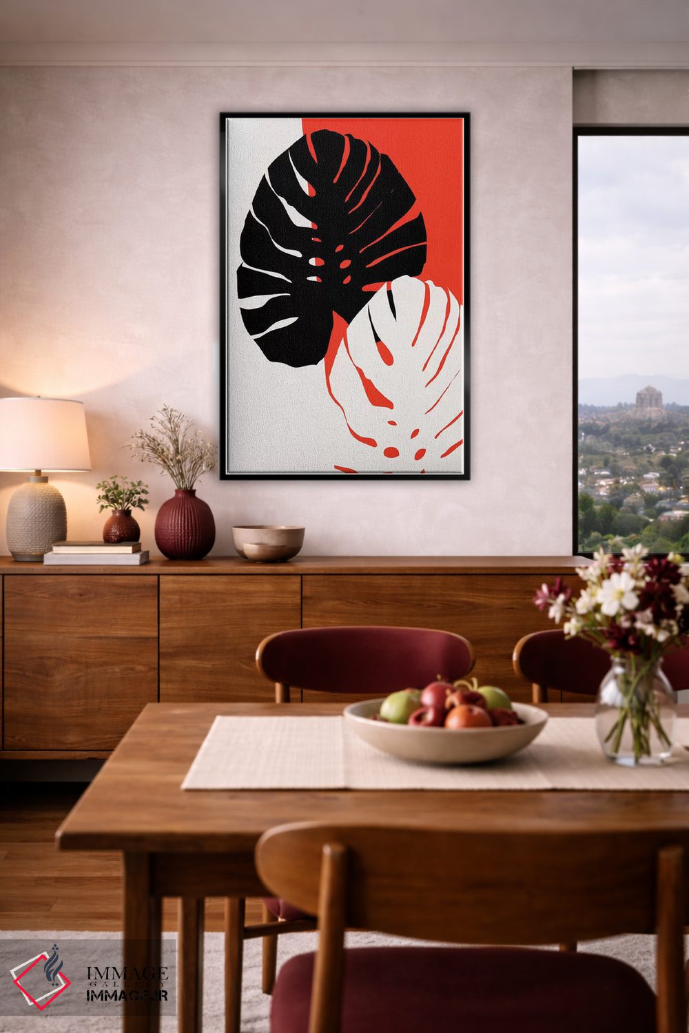 تابلو مینیمال برگ های مونسترا اثر کوبیستیکا - D4B