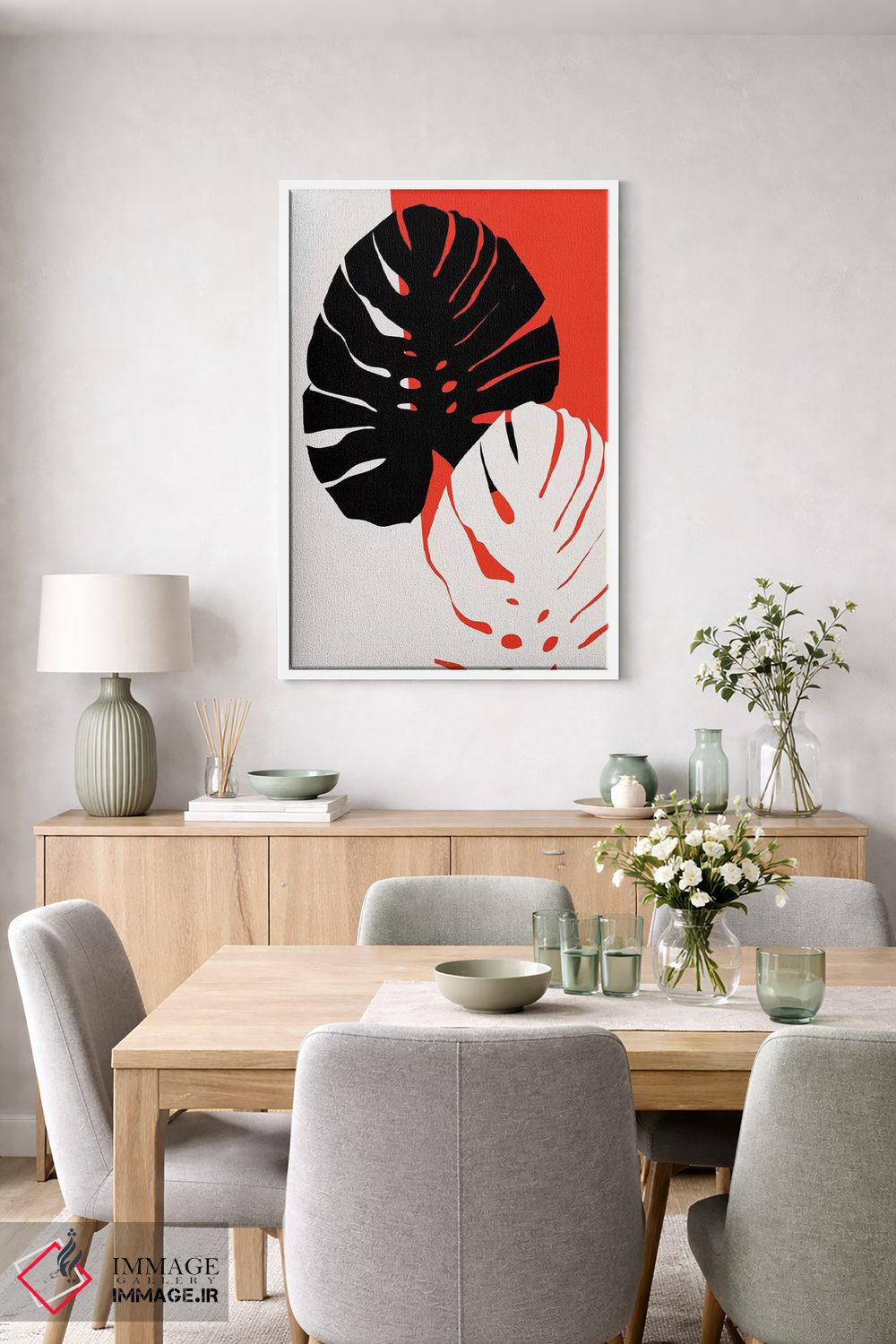 تابلو مینیمال برگ های مونسترا اثر کوبیستیکا - D5W