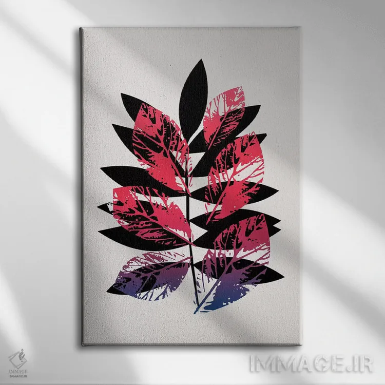 تابلو مینیمال گیاه جادویی اثر کوبیستیکا - نمای روبهرو روی دیوار
