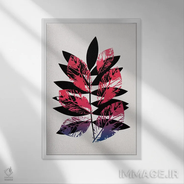 تابلو مینیمال گیاه جادویی اثر کوبیستیکا - نمای قابدار سفید