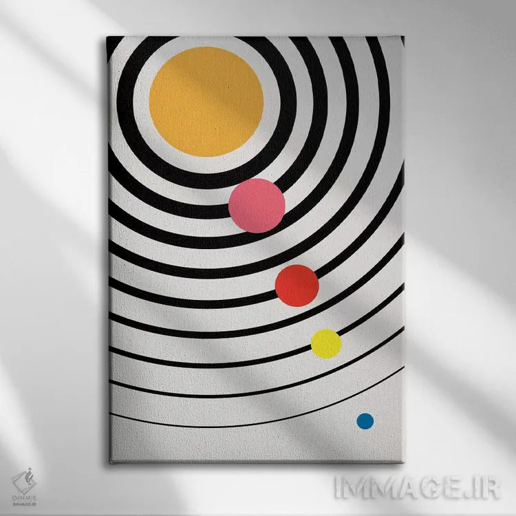 تابلو مینیمال جهان بازیگوش اثر کوبیستیکا - نمای روبهرو روی دیوار