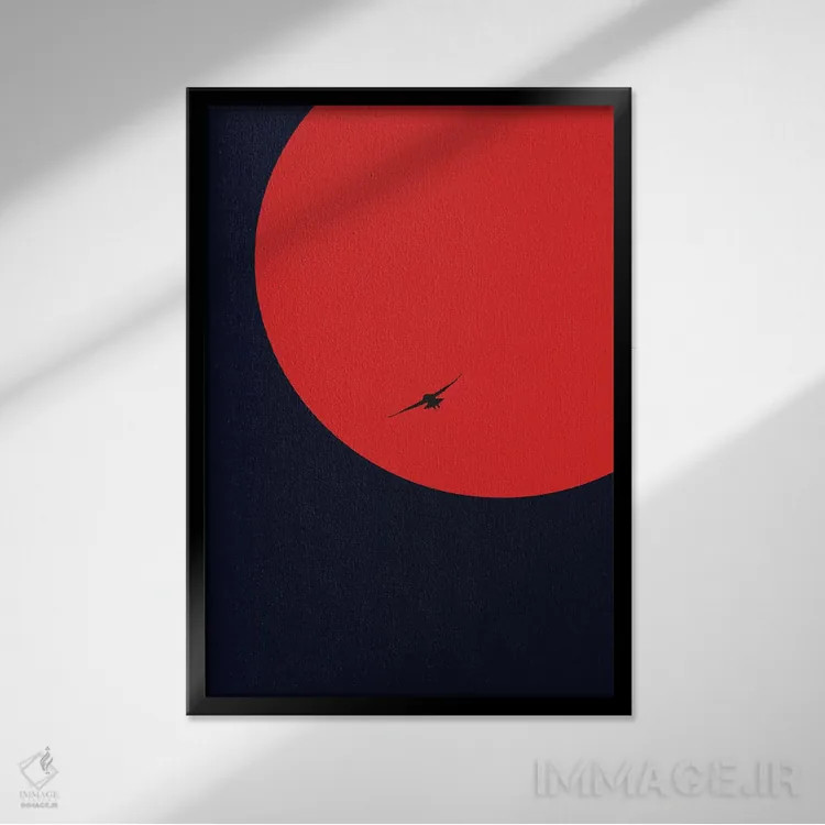 تابلو مینیمال خزنده شب اثر کوبیستیکا - نمای قابدار مشکی