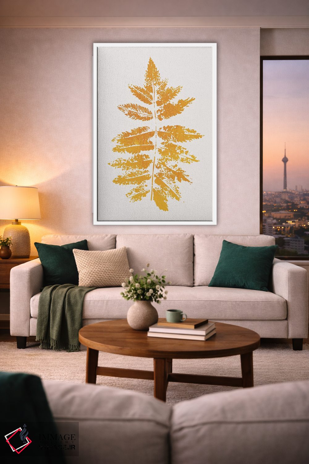تابلو مینیمال چاپ برگ بلوط اثر کوبیستیکا - D1W