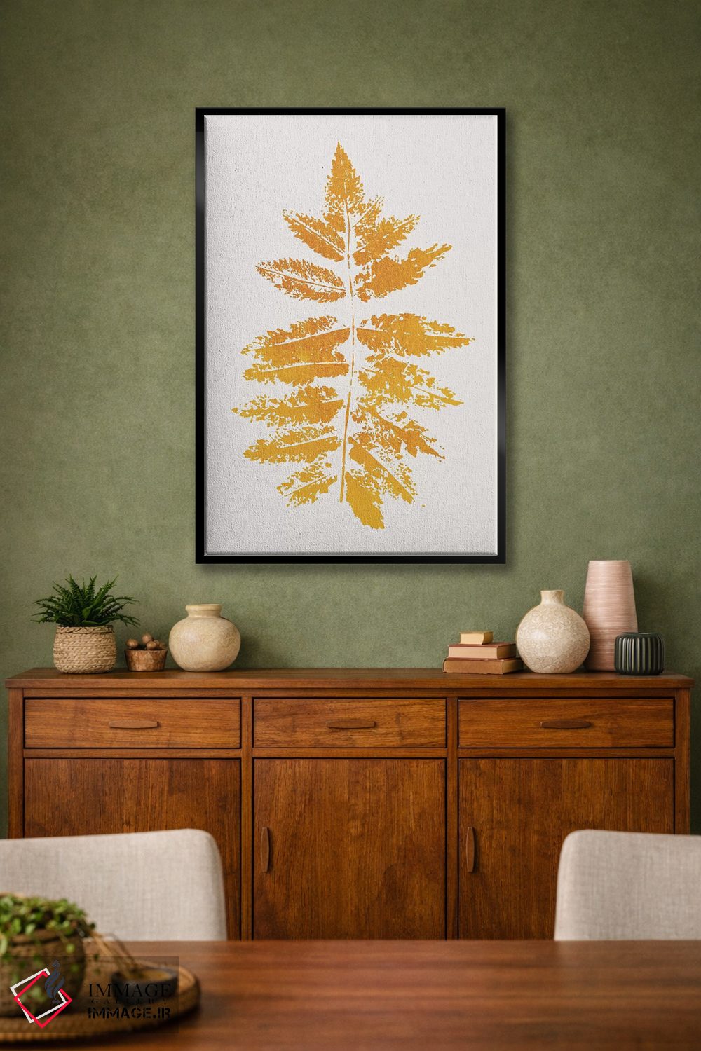تابلو مینیمال چاپ برگ بلوط اثر کوبیستیکا - D2B