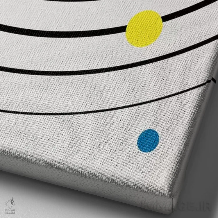 تابلو مینیمال جهان بازیگوش اثر کوبیستیکا - نمای نزدیک بافت بوم