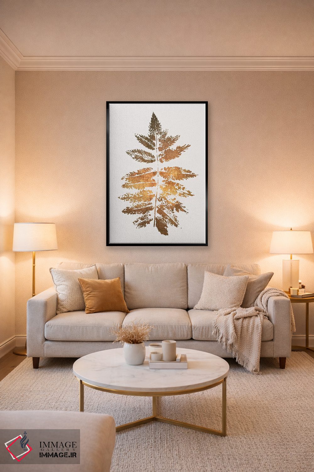 تابلو مینیمال چاپ برگ بلوط اثر کوبیستیکا - D4B