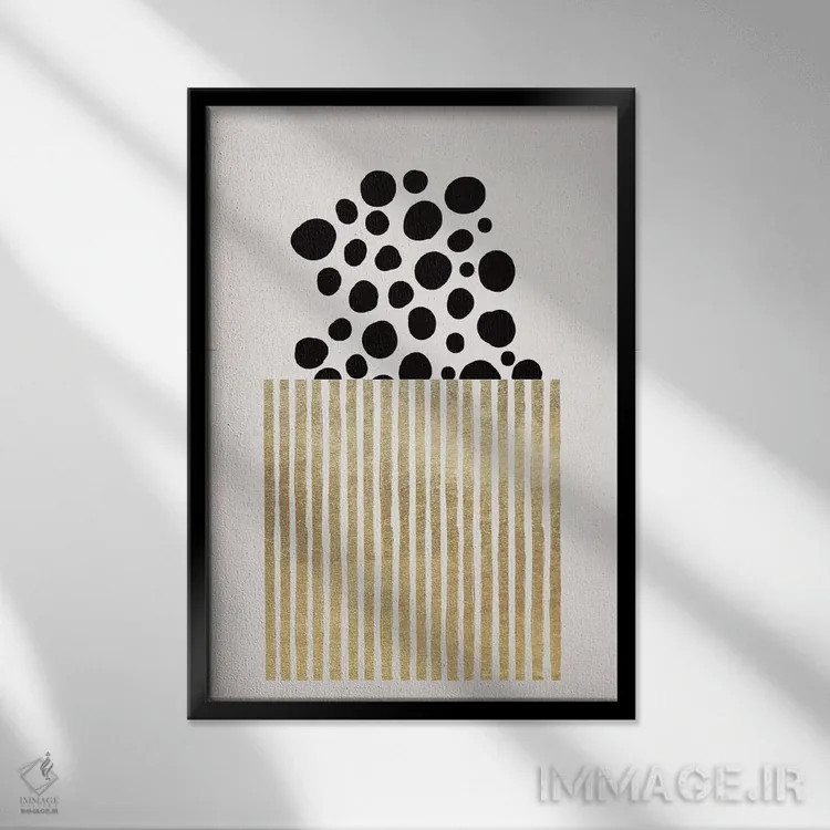 تابلو مینیمال پاپ کورن اثر کوبیستیکا - نمای قابدار مشکی
