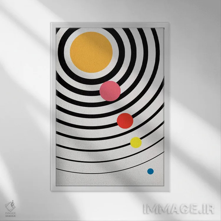 تابلو مینیمال جهان بازیگوش اثر کوبیستیکا - نمای قابدار سفید