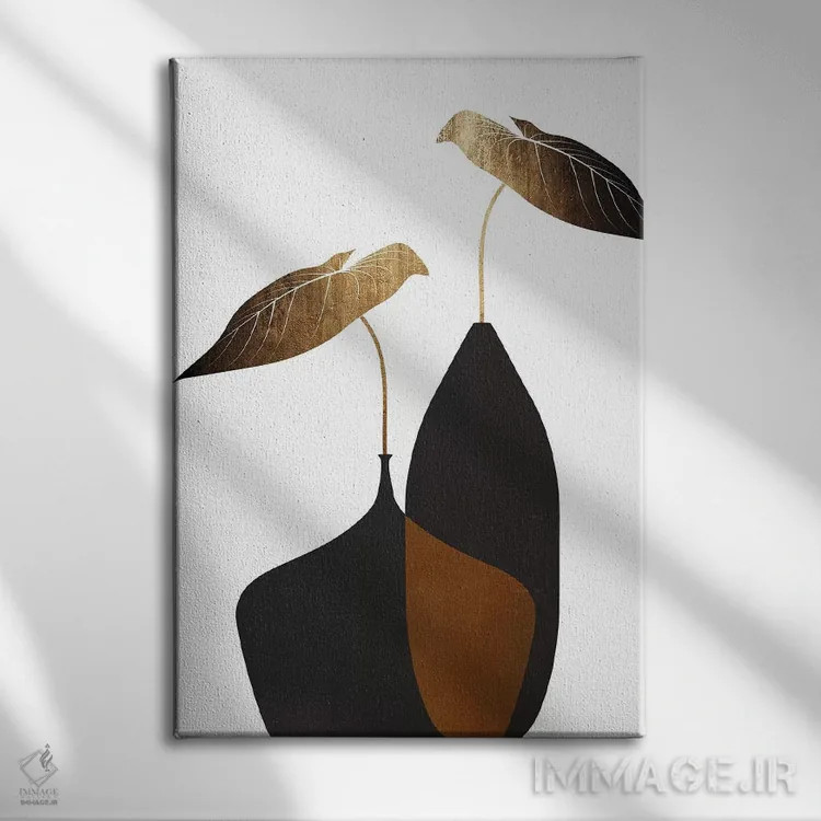 تابلو مینیمال دسته گل اسکانباوراویایی اثر کوبیستیکا - نمای روبهرو روی دیوار