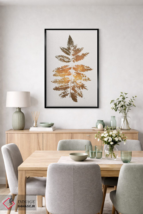 تابلو مینیمال چاپ برگ بلوط اثر کوبیستیکا - D6B