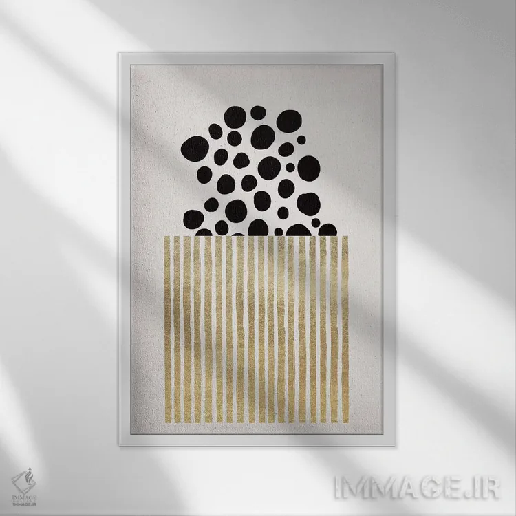 تابلو مینیمال پاپ کورن اثر کوبیستیکا - نمای قابدار سفید