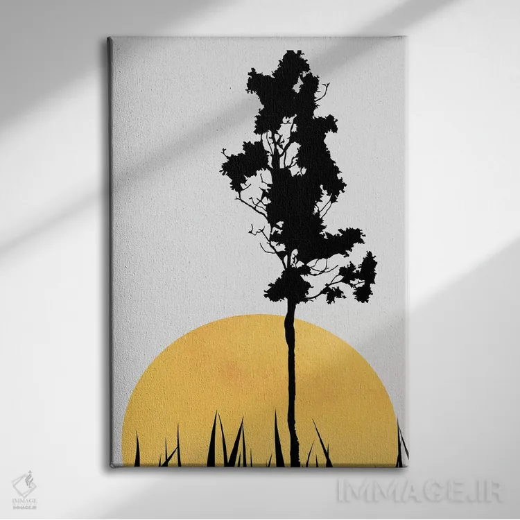 تابلو مینیمال سایه ها در آفتاب اثر کوبیستیکا - نمای روبهرو روی دیوار