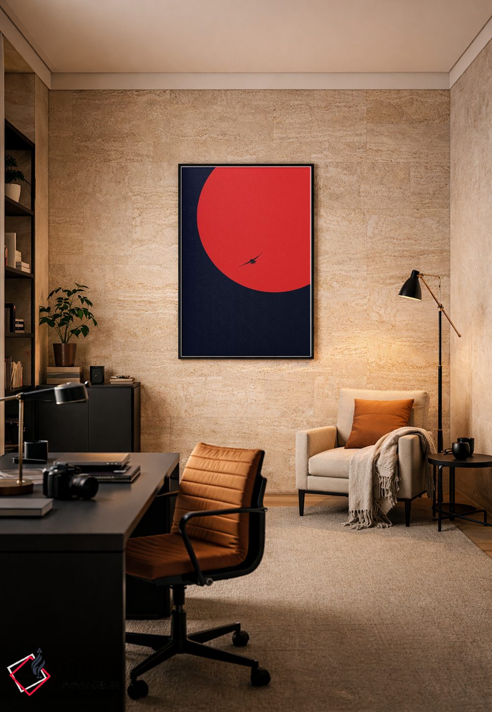 تابلو مینیمال خزنده شب اثر کوبیستیکا - D6B