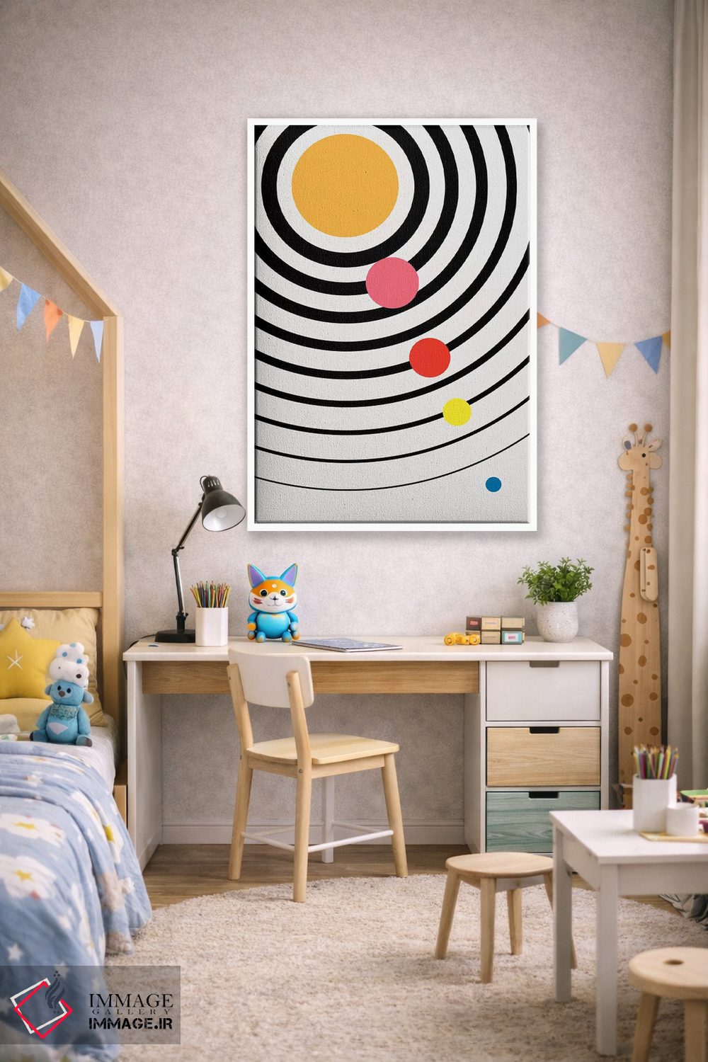 تابلو مینیمال جهان بازیگوش اثر کوبیستیکا - D1W