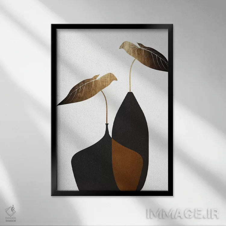 تابلو مینیمال دسته گل اسکانباوراویایی اثر کوبیستیکا - نمای قابدار مشکی