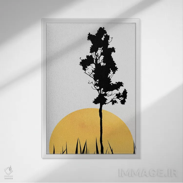 تابلو مینیمال سایه ها در آفتاب اثر کوبیستیکا - نمای قابدار سفید