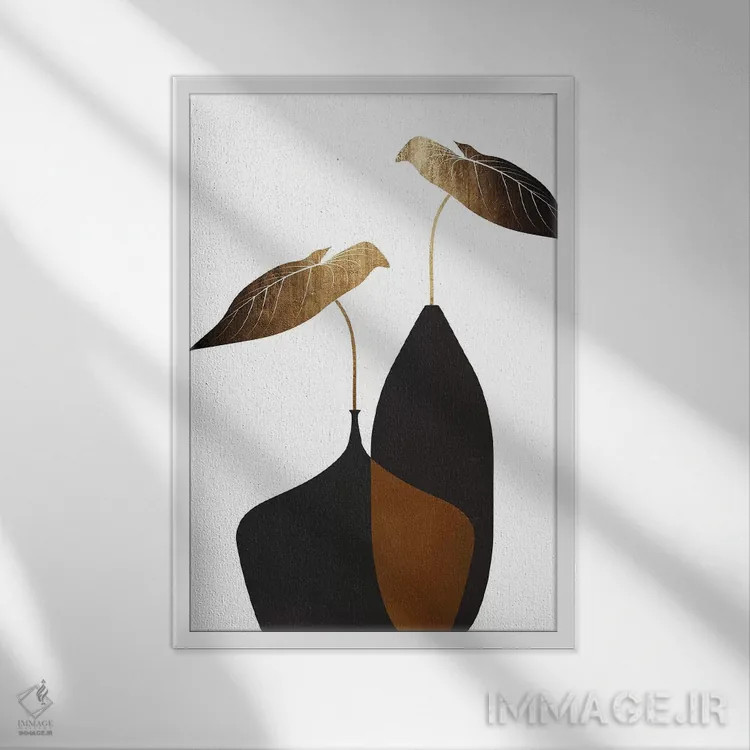 تابلو مینیمال دسته گل اسکانباوراویایی اثر کوبیستیکا - نمای قابدار سفید