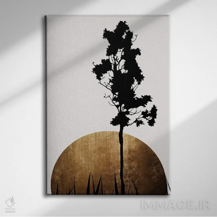 تابلو مینیمال سایه های درخشان اثر کوبیستیکا - نمای روبهرو روی دیوار