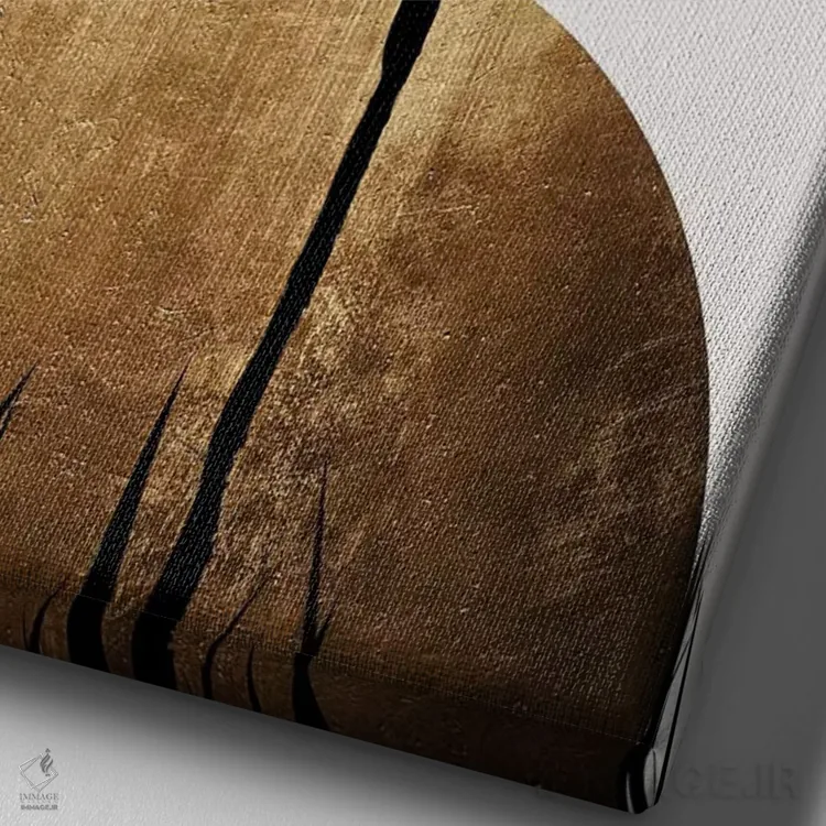 تابلو مینیمال سایه های درخشان اثر کوبیستیکا - نمای نزدیک بافت بوم