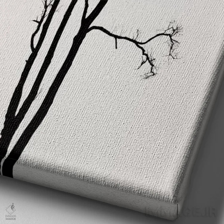 تابلو مینیمال خورشید و ماه پنهان - طلایی اثر کوبیستیکا - نمای نزدیک بافت بوم