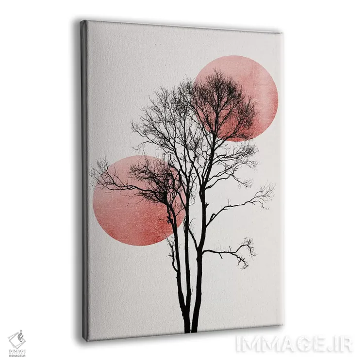 تابلو مینیمال خورشید و ماه پنهان - رز اثر کوبیستیکا - نمای پرسپکتیو محصول