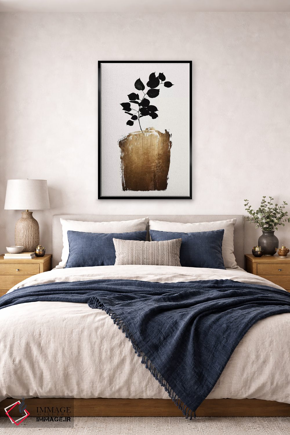 تابلو مینیمال اسکابیزیا - طلایی اثر کوبیستیکا - D6B