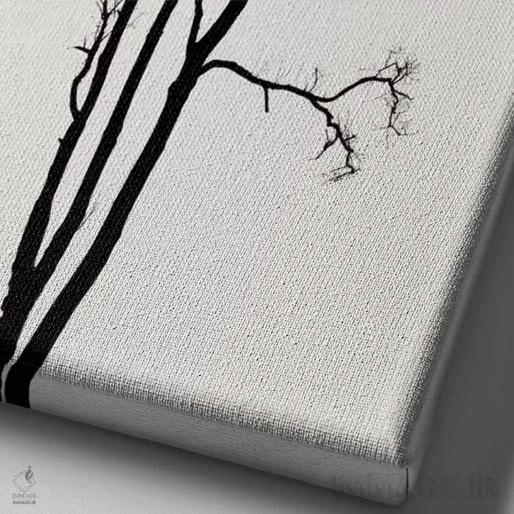 تابلو مینیمال خورشید و ماه پنهان - رز اثر کوبیستیکا - نمای نزدیک بافت بوم