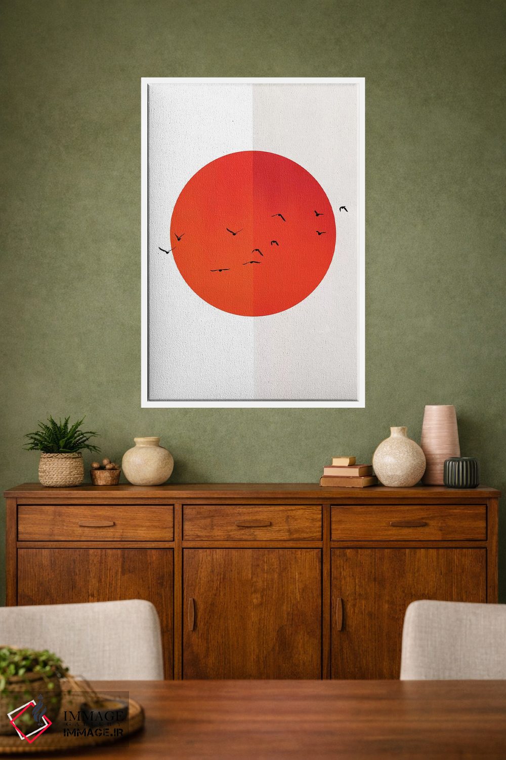 تابلو مینیمال مرغان دریایی آفتاب اثر کوبیستیکا - D1W