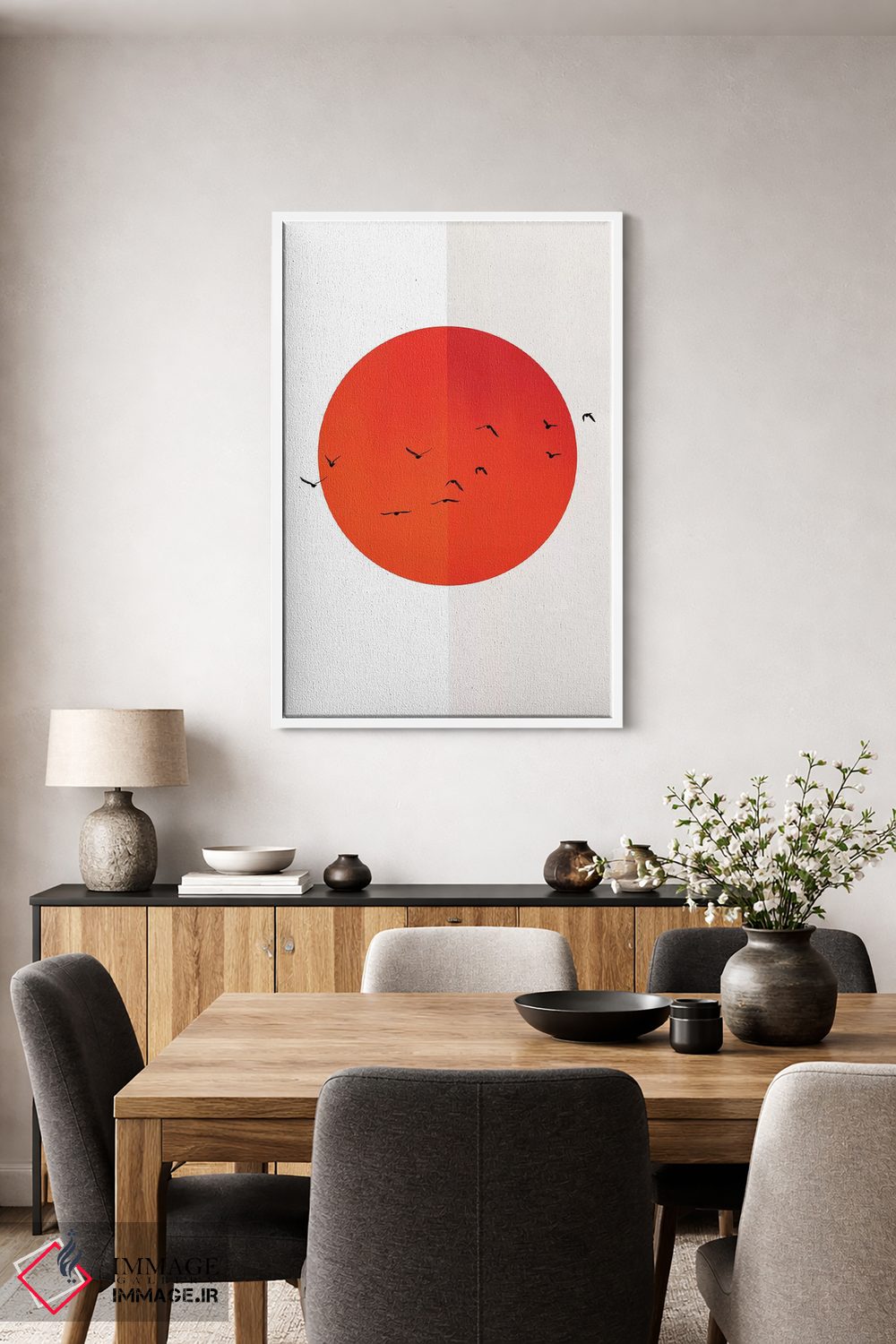 تابلو مینیمال مرغان دریایی آفتاب اثر کوبیستیکا - D4W