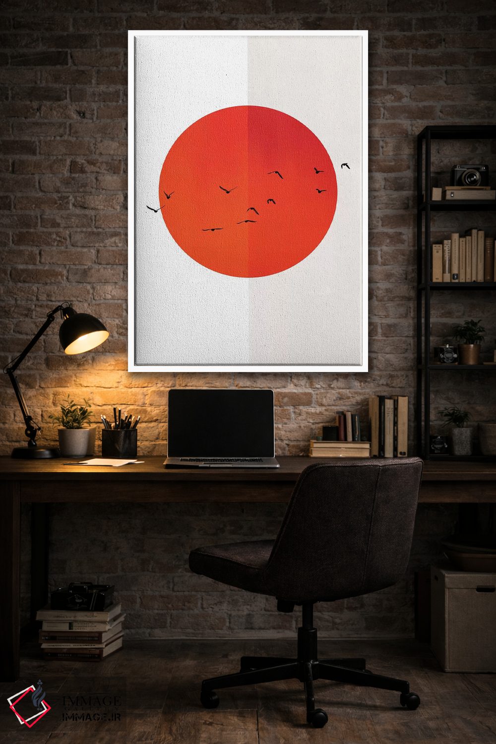 تابلو مینیمال مرغان دریایی آفتاب اثر کوبیستیکا - D5W
