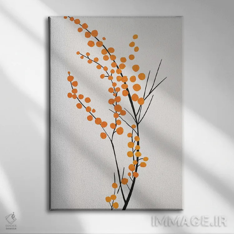 تابلو مینیمال توت های وحشی اثر کوبیستیکا - نمای روبهرو روی دیوار
