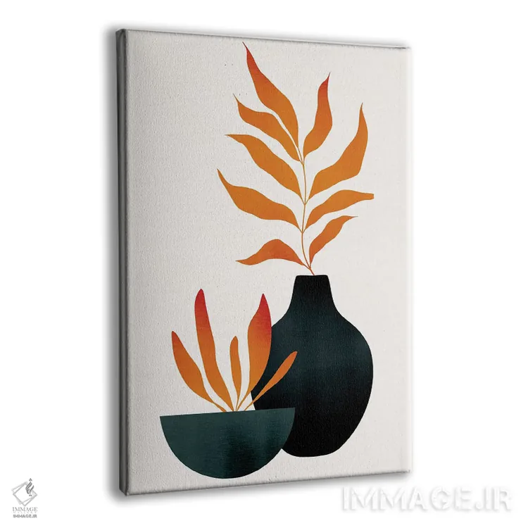 تابلو مینیمال گل های پاییزی III اثر کوبیستیکا - نمای پرسپکتیو محصول