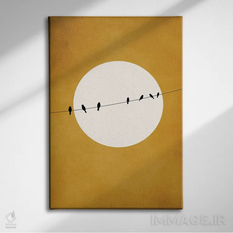 تابلو مینیمال جیرجیر و آرامش شبانه اثر کوبیستیکا - نمای روبهرو روی دیوار