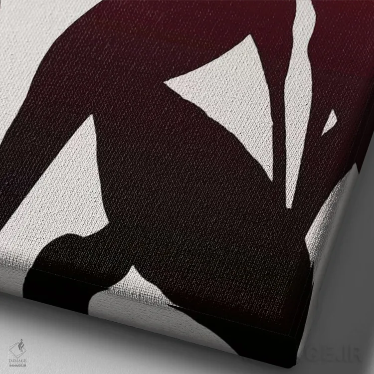 تابلو مینیمال غروب گرمسیری اثر کوبیستیکا - نمای نزدیک بافت بوم