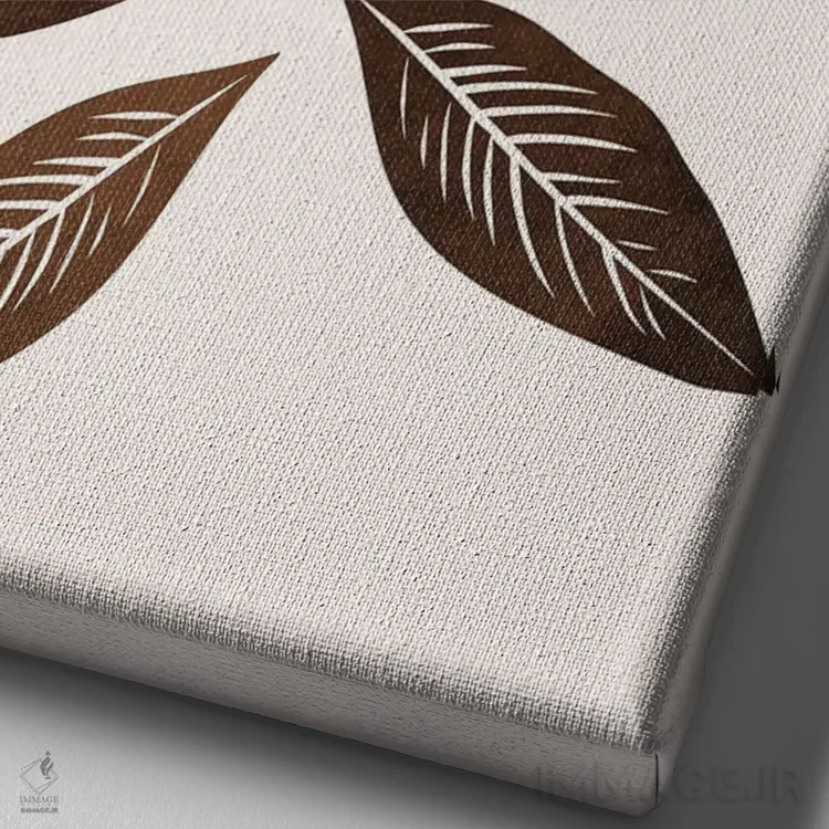 تابلو مینیمال دسته گل پاییزی اثر کوبیستیکا - نمای نزدیک بافت بوم