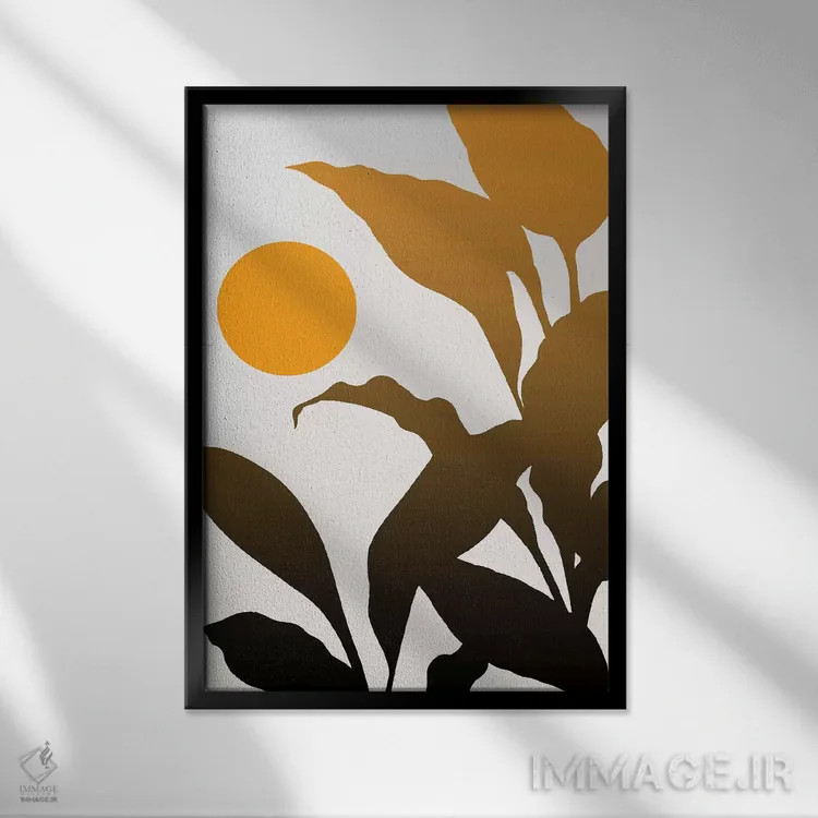 تابلو مینیمال طلوع گرمسیری اثر کوبیستیکا - نمای قابدار مشکی
