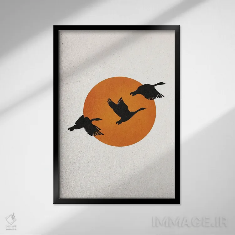 تابلو مینیمال بازگشت به خانه اثر کوبیستیکا - نمای قابدار مشکی